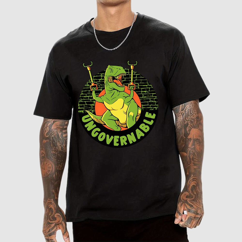 Become Ungovernable Funny Dinosaur  T-Shirt