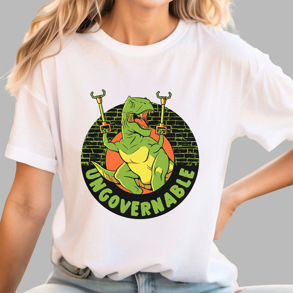 Become Ungovernable Funny Dinosaur  T-Shirt