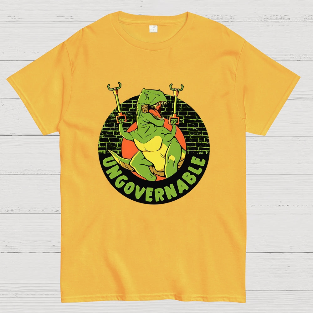 Become Ungovernable Funny Dinosaur  T-Shirt