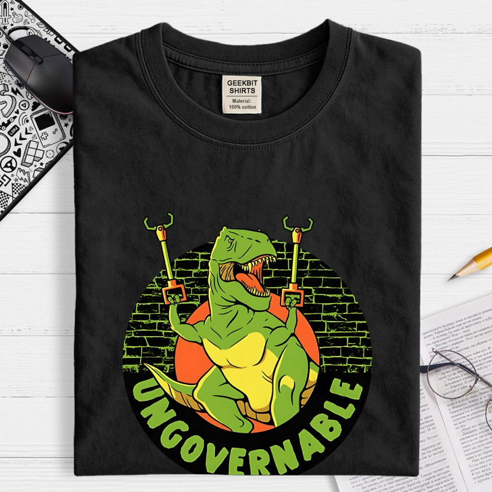 Become Ungovernable Funny Dinosaur  T-Shirt