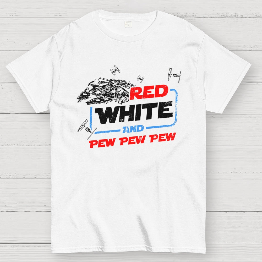 Star Red White and Pew Pew 4th of July  T-Shirt