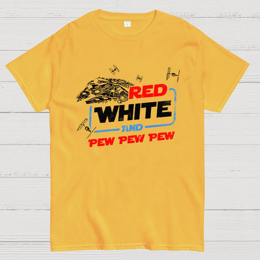 Star Red White and Pew Pew 4th of July  T-Shirt