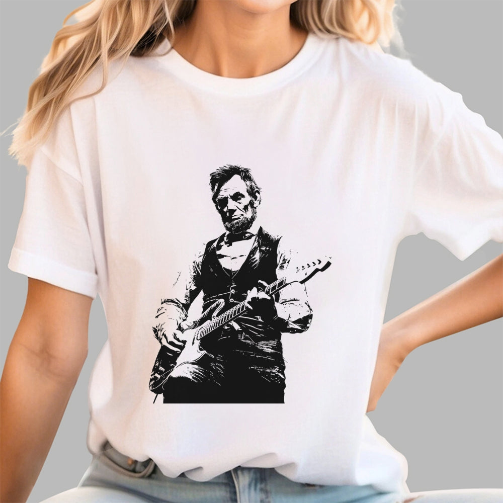 Lincoln Playing Guitar  T-Shirt