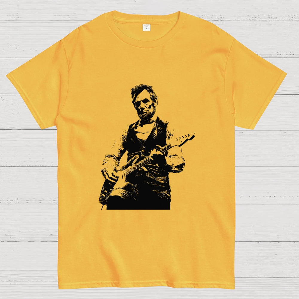 Lincoln Playing Guitar  T-Shirt