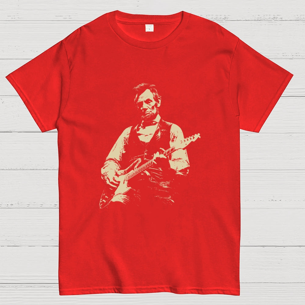 Lincoln Playing Guitar  T-Shirt