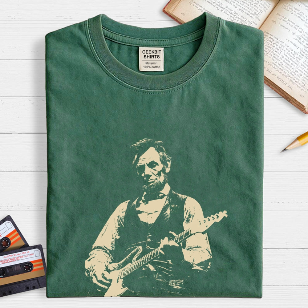 Lincoln Playing Guitar  T-Shirt
