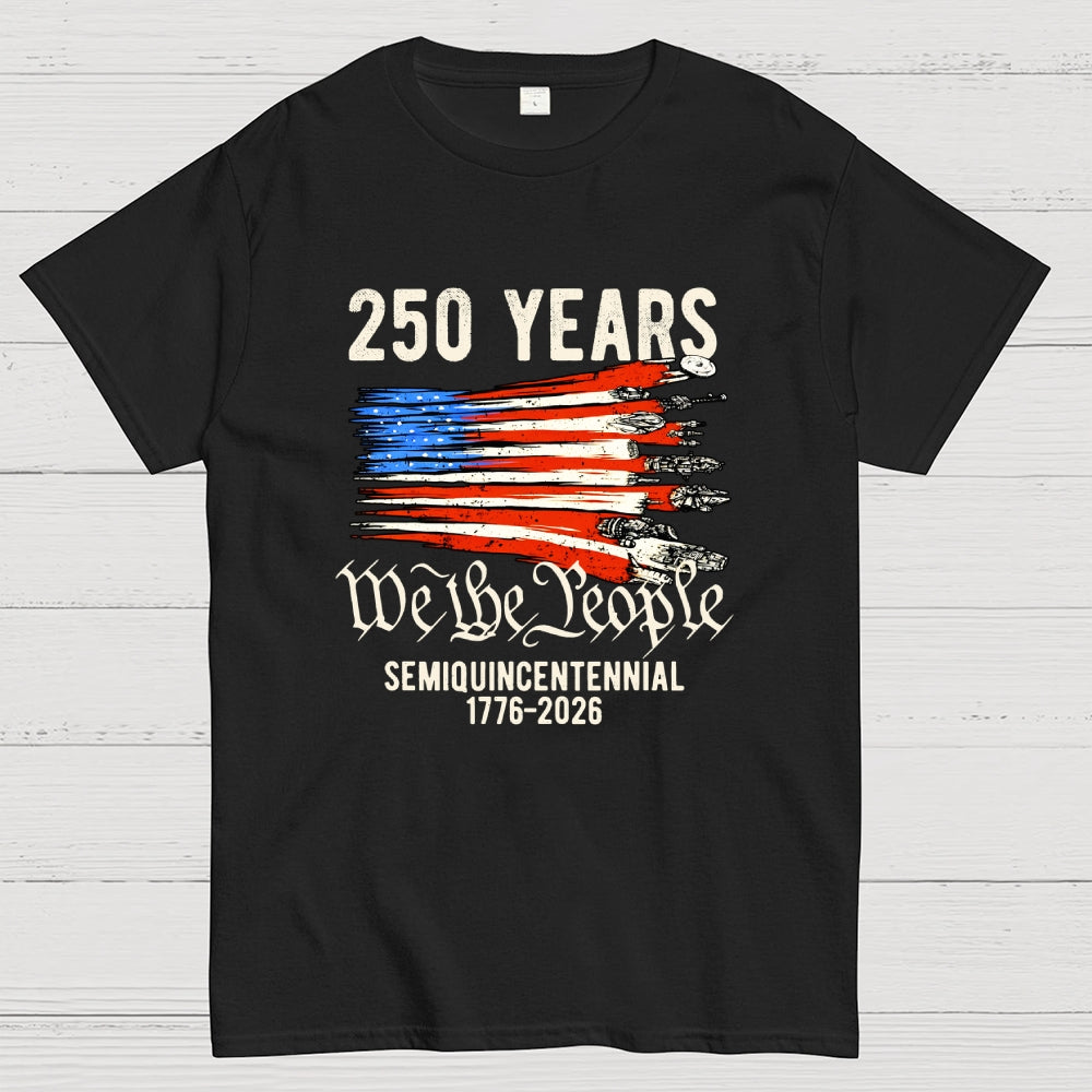 America 250th Anniversary We The People  Sci-Fi Rebels Flag Art print  T-Shirt