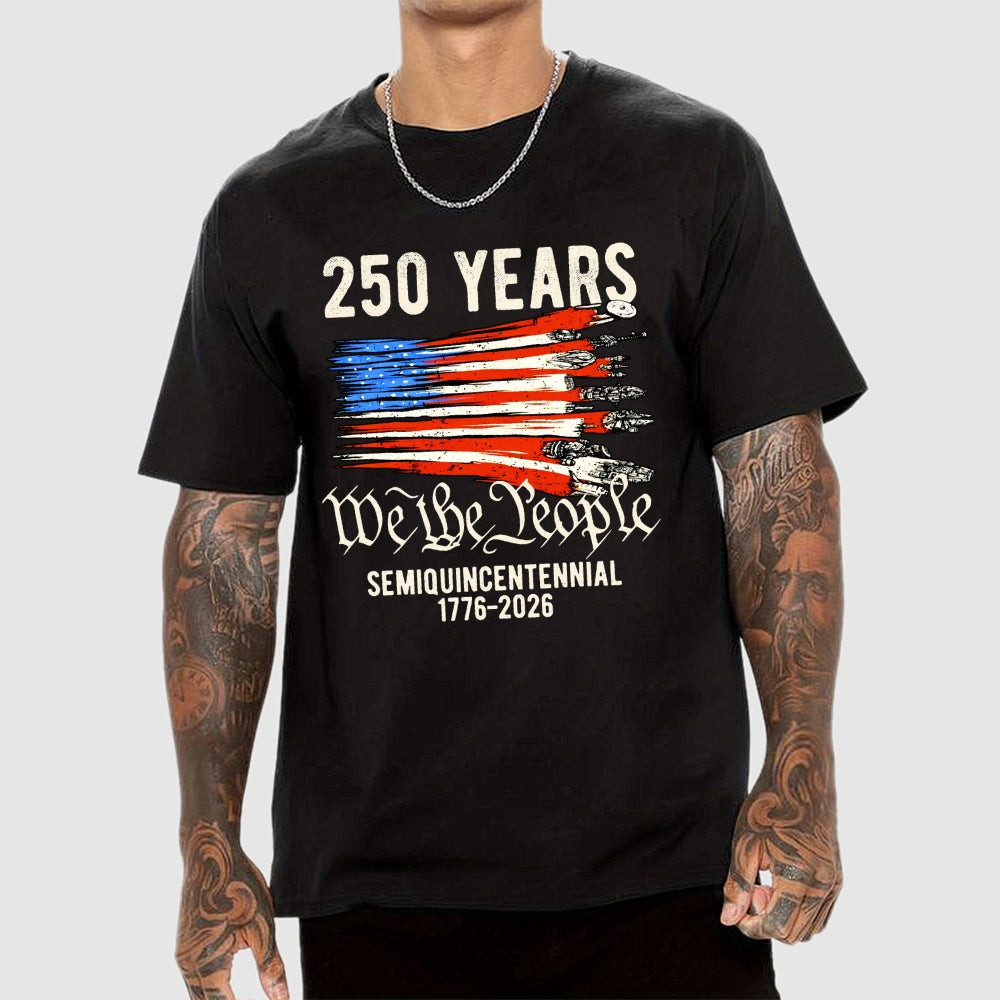 America 250th Anniversary We The People  Sci-Fi Rebels Flag Art print  T-Shirt
