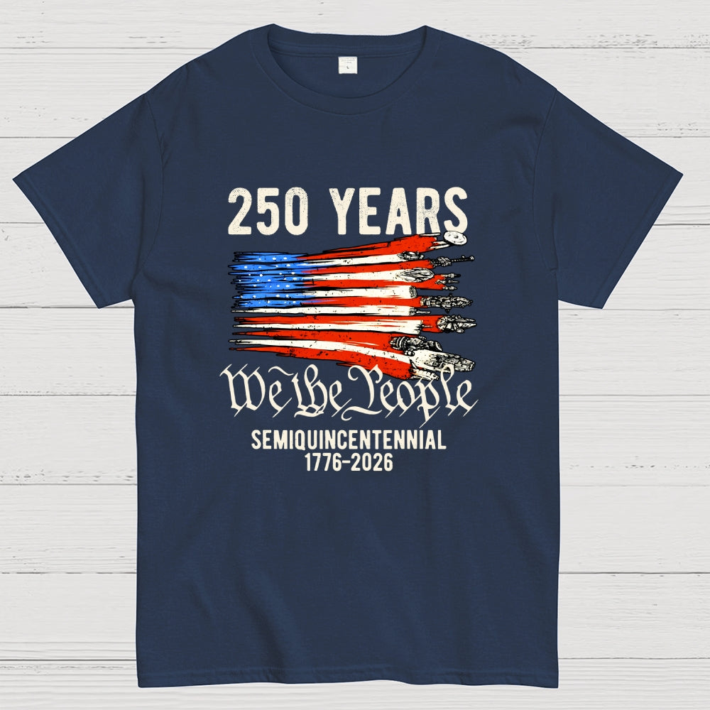 America 250th Anniversary We The People  Sci-Fi Rebels Flag Art print  T-Shirt