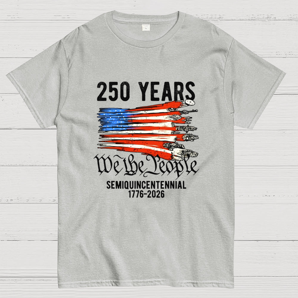 America 250th Anniversary We The People  Sci-Fi Rebels Flag Art print  T-Shirt