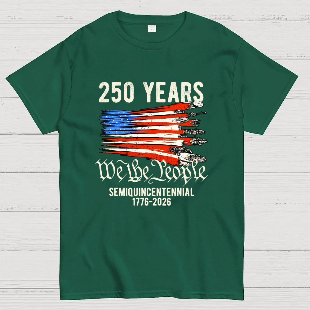 America 250th Anniversary We The People  Sci-Fi Rebels Flag Art print  T-Shirt