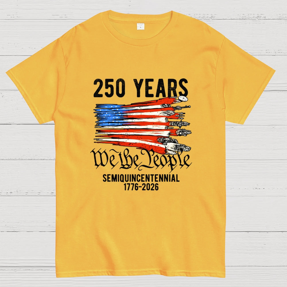 America 250th Anniversary We The People  Sci-Fi Rebels Flag Art print  T-Shirt