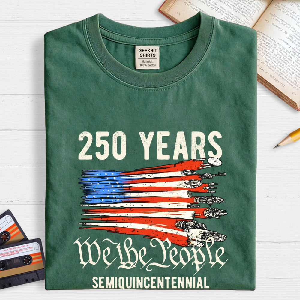 America 250th Anniversary We The People  Sci-Fi Rebels Flag Art print  T-Shirt