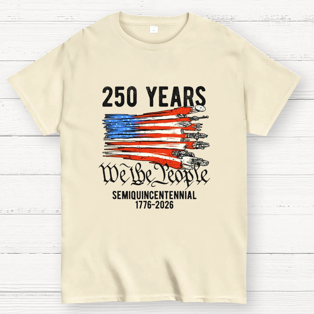 America 250th Anniversary We The People  Sci-Fi Rebels Flag Art print  T-Shirt