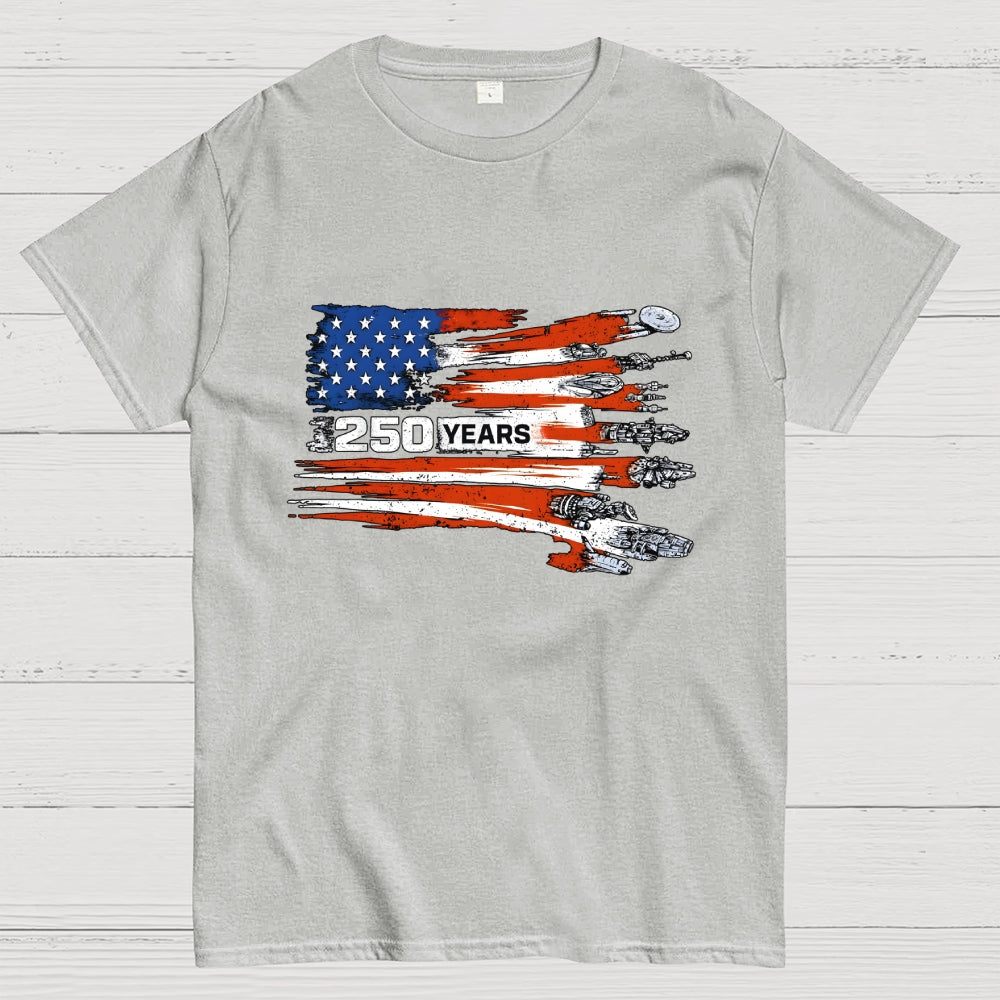 America 250th Anniversary Sci-Fi Rebels Flag Art print  T-Shirt