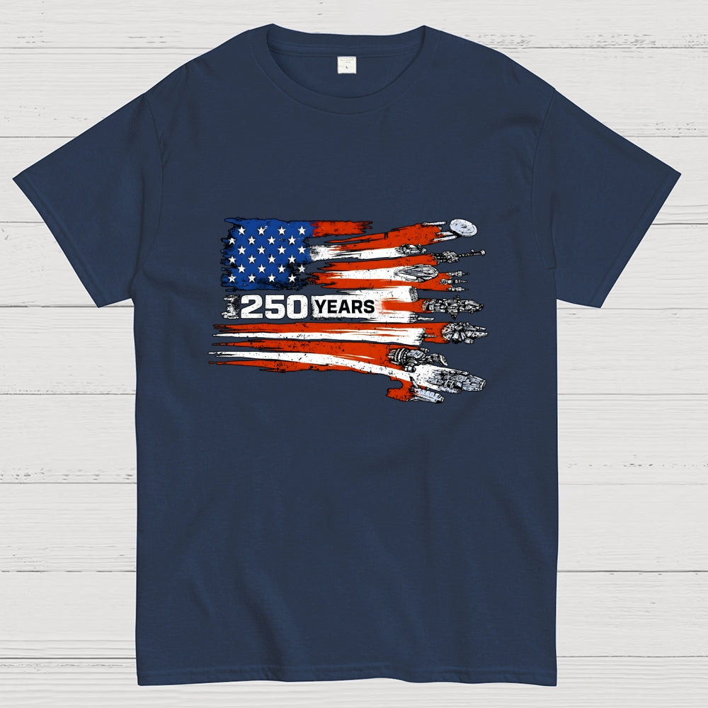 America 250th Anniversary Sci-Fi Rebels Flag Art print  T-Shirt
