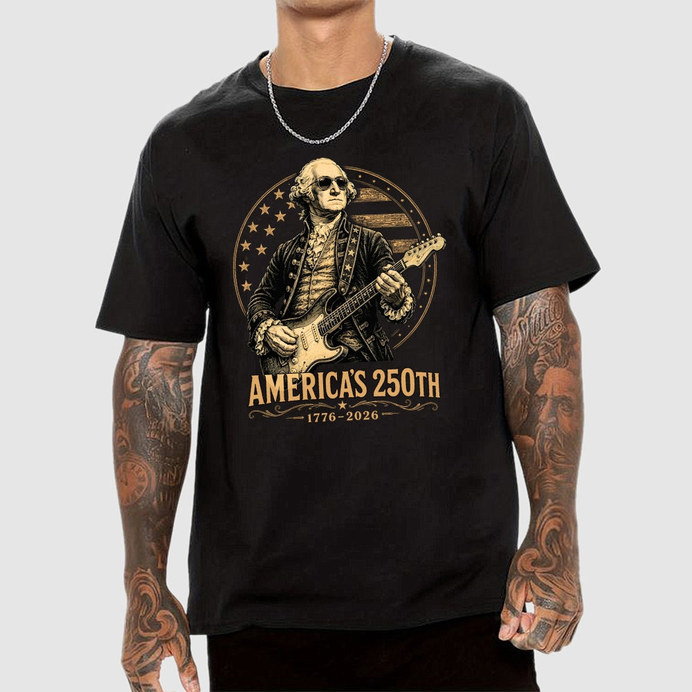 George Washington Guitar-USA 250th Anniversary  T-Shirt