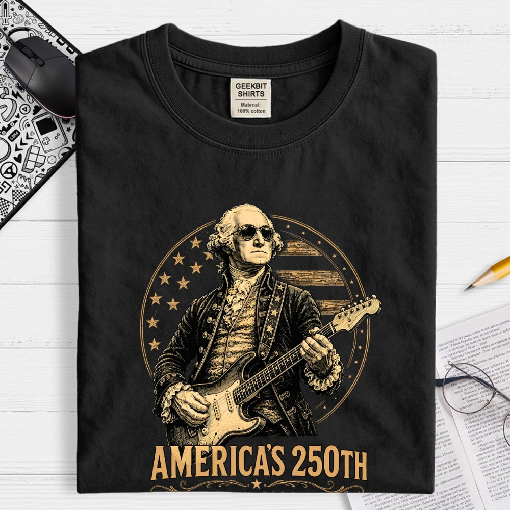 George Washington Guitar-USA 250th Anniversary  T-Shirt