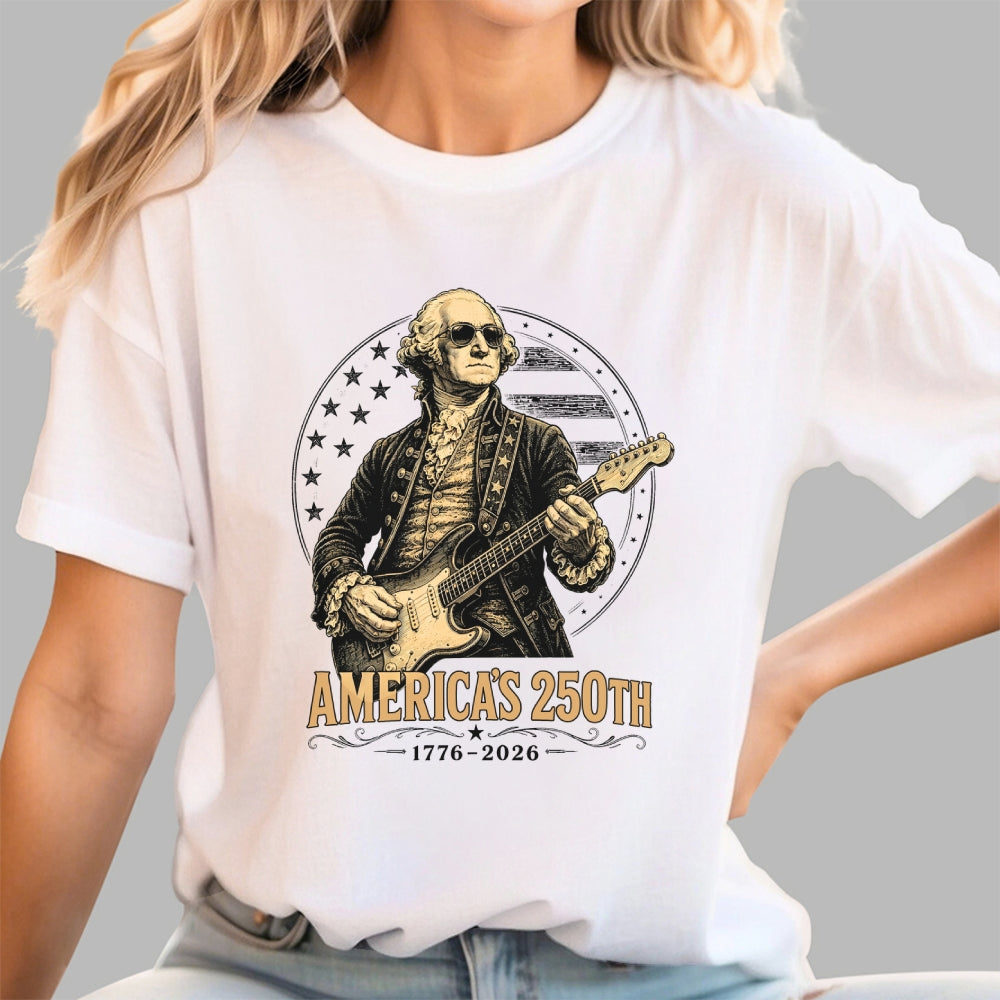 George Washington Guitar-USA 250th Anniversary  T-Shirt