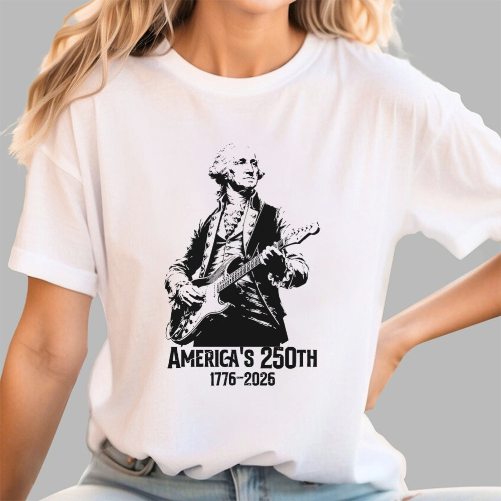George Washington Rocks – USA 250 Years Since July 4, 1776  T-Shirt