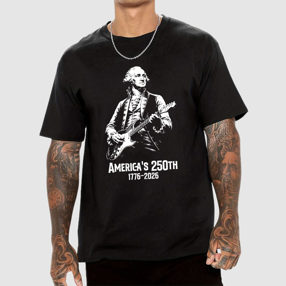 George Washington Rocks – USA 250 Years Since July 4, 1776  T-Shirt