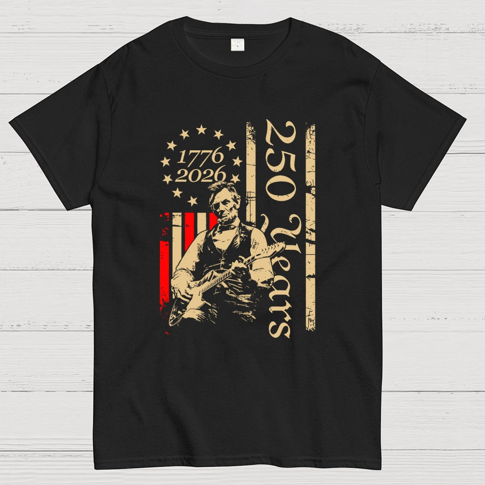 Lincoln Rocks – USA 250 Years Since July 4, 1776  T-Shirt