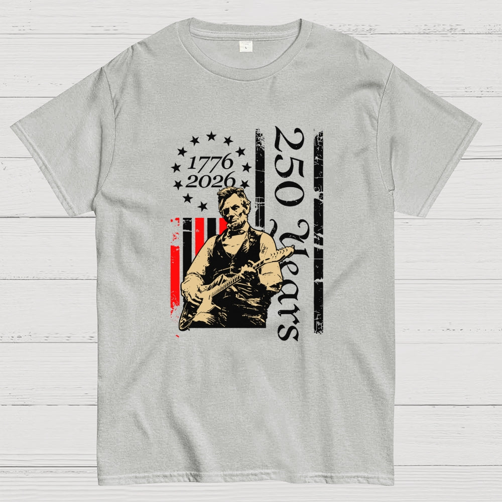 Lincoln Rocks – USA 250 Years Since July 4, 1776  T-Shirt