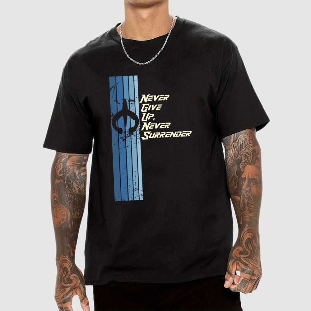 Retro Galaxy Quest Never Give up Never Surrender  T-Shirt