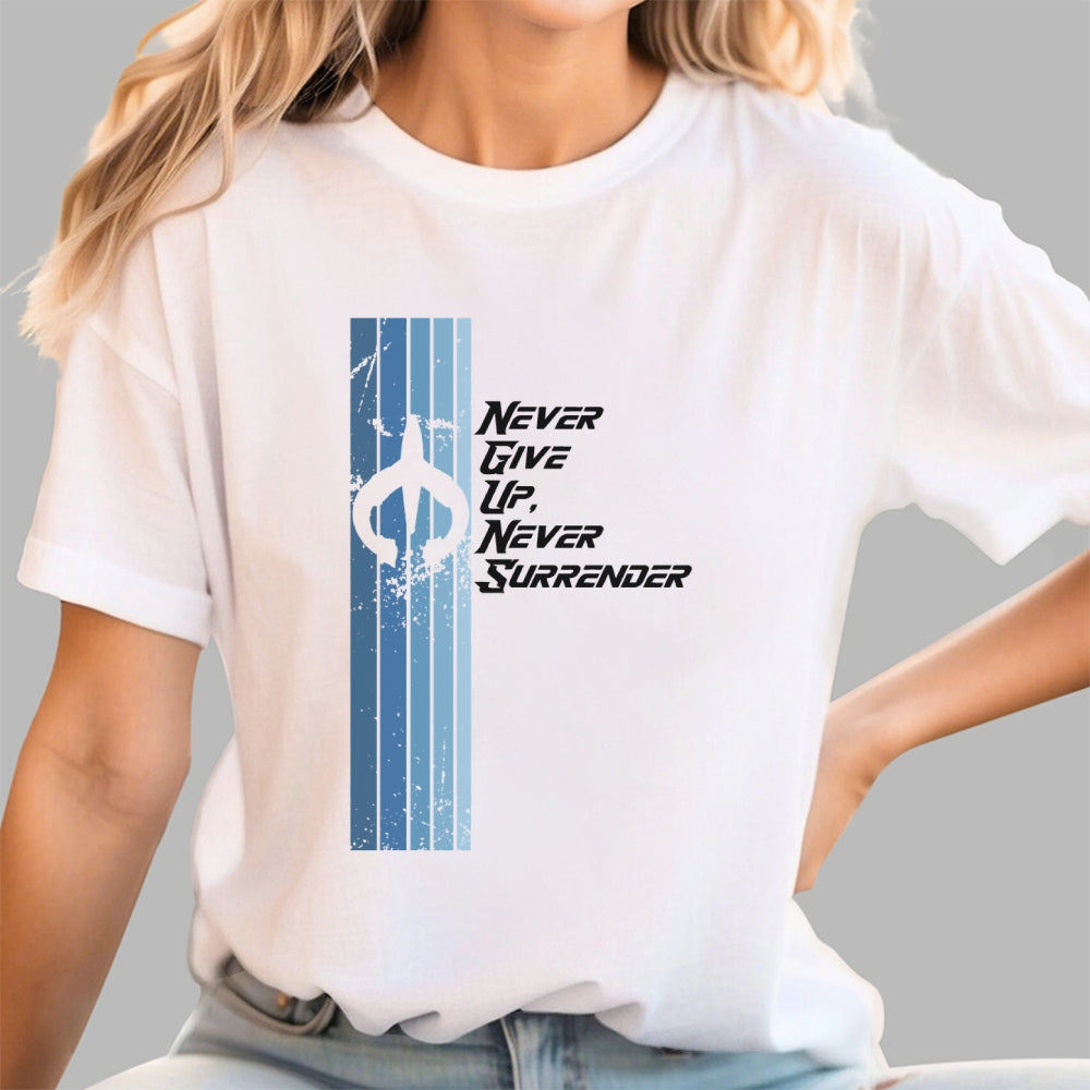 Retro Galaxy Quest Never Give up Never Surrender  T-Shirt