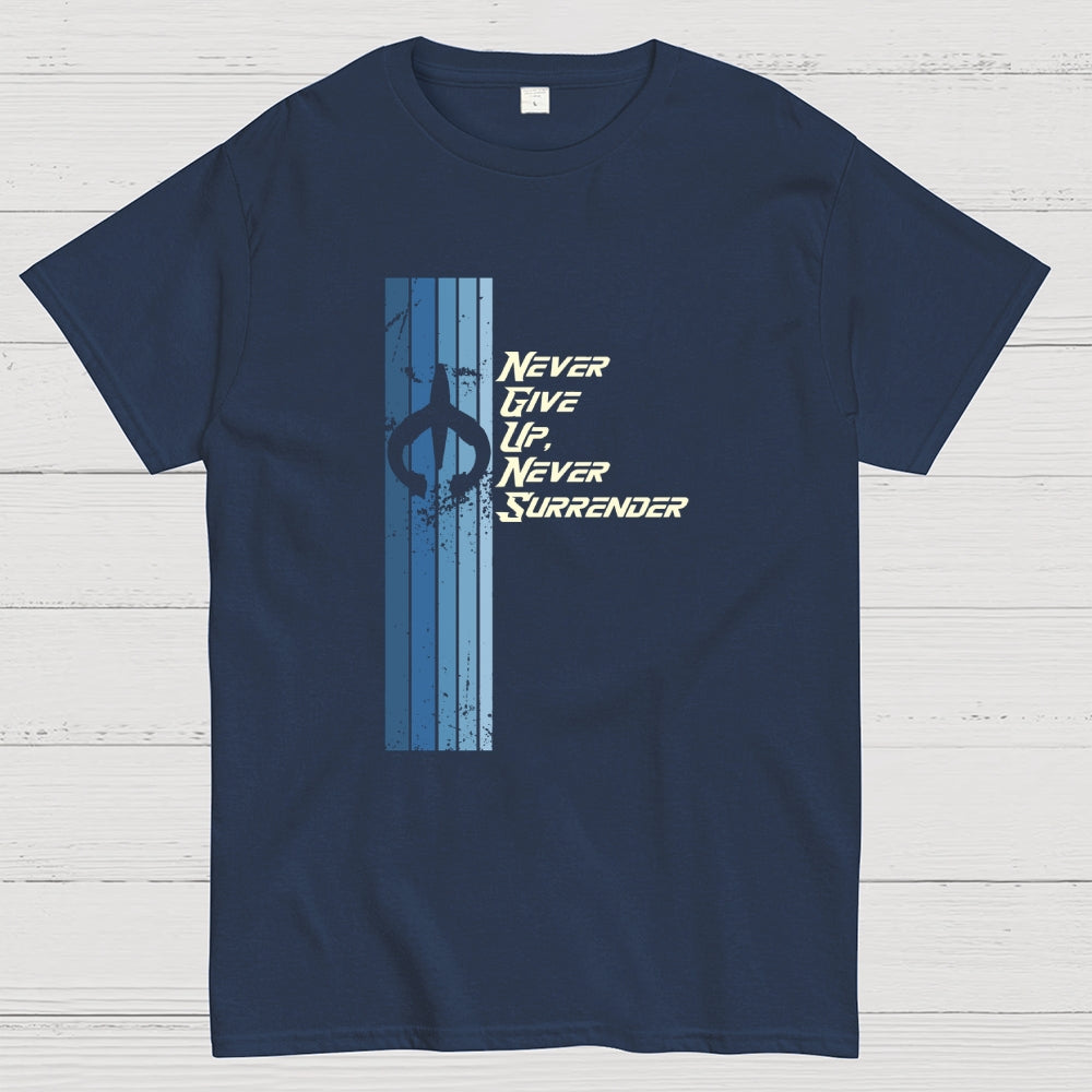 Retro Galaxy Quest Never Give up Never Surrender  T-Shirt