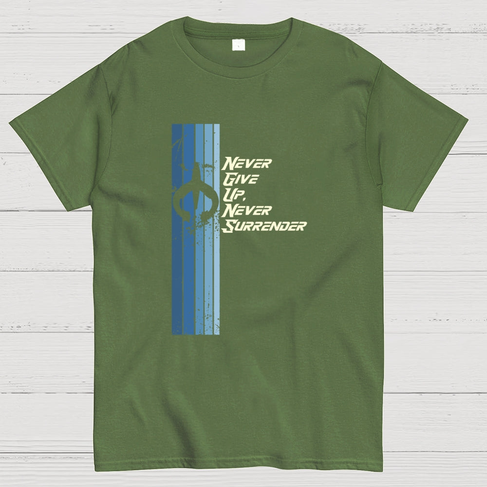Retro Galaxy Quest Never Give up Never Surrender  T-Shirt