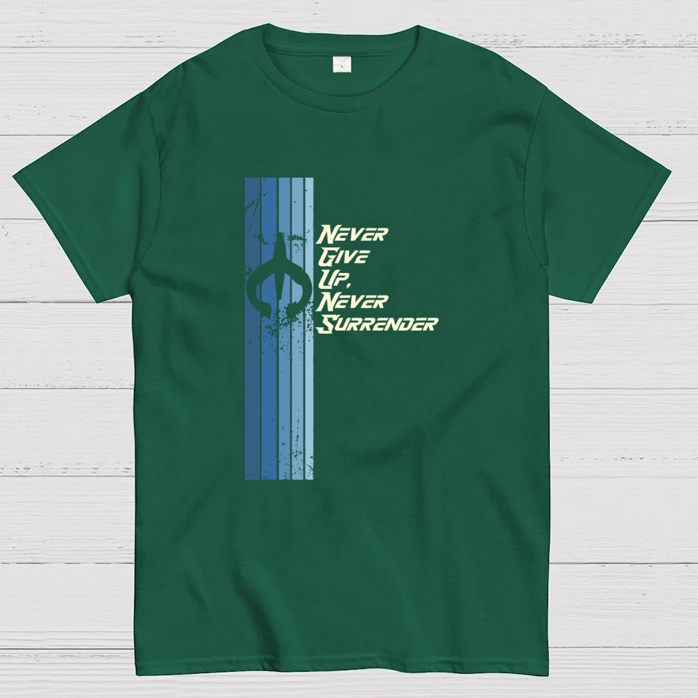 Retro Galaxy Quest Never Give up Never Surrender  T-Shirt