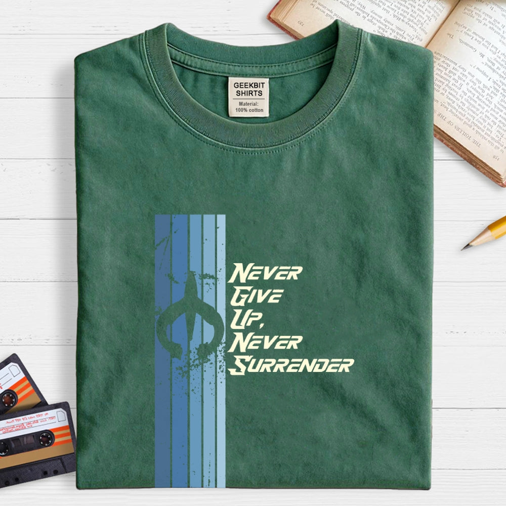 Retro Galaxy Quest Never Give up Never Surrender  T-Shirt