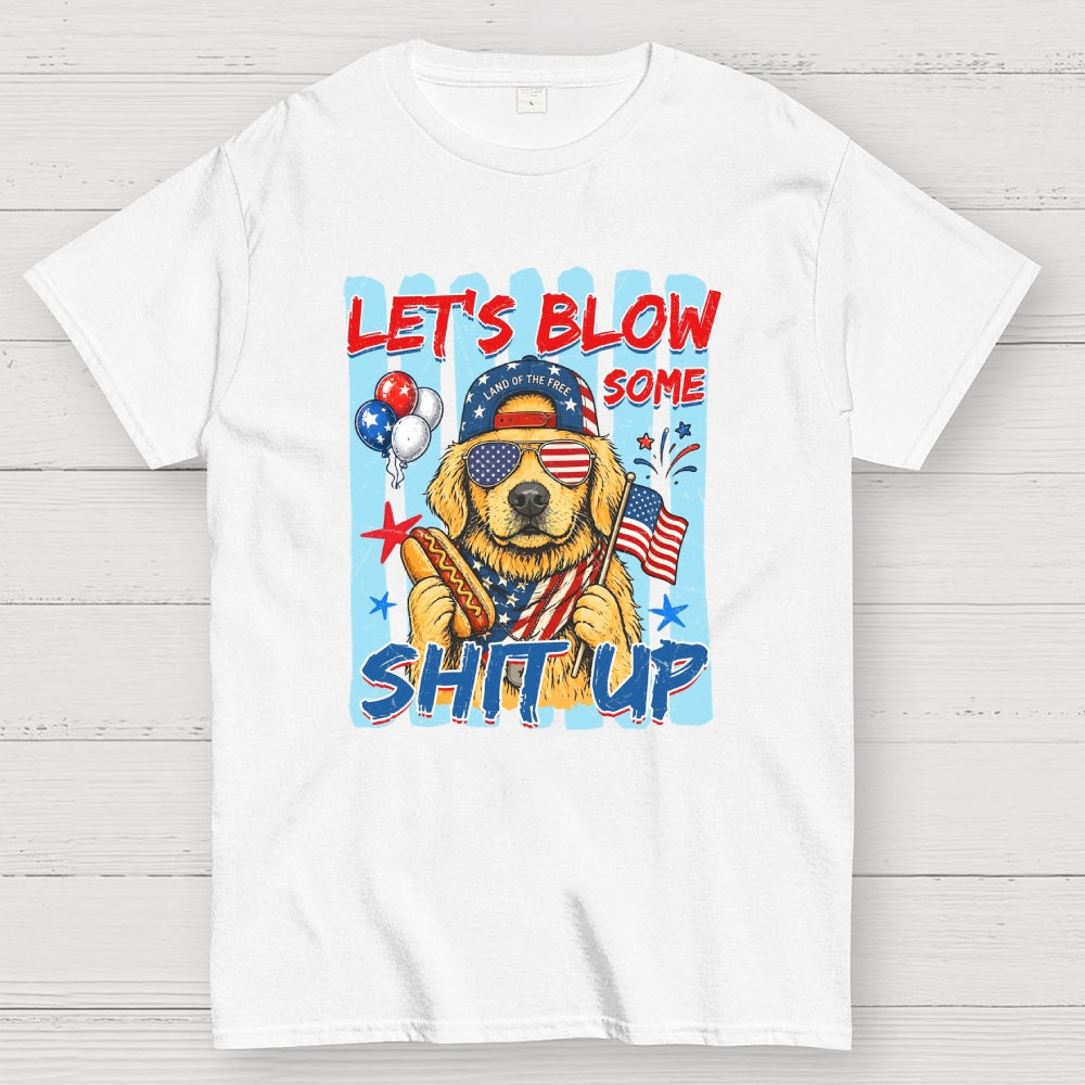 Funny 4th of July Hotdog Dog Stripes Dachshund  T-Shirt