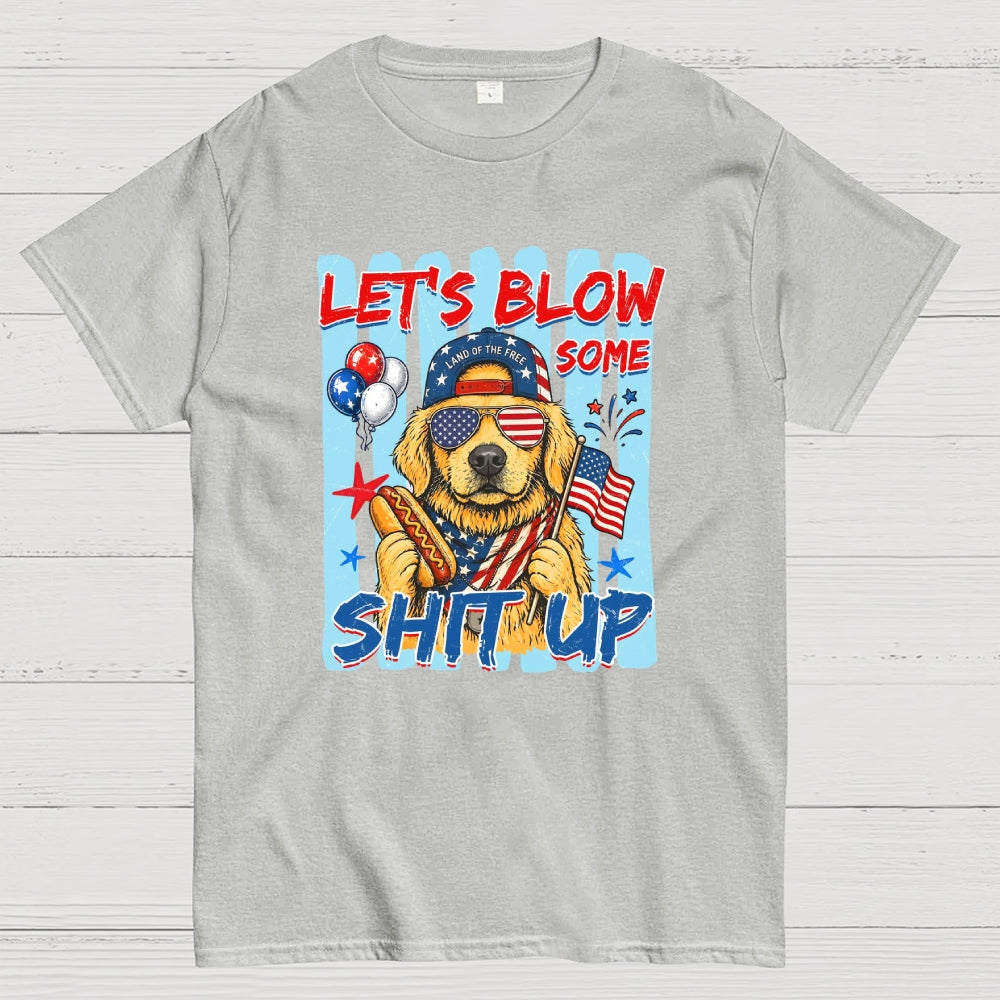 Funny 4th of July Hotdog Dog Stripes Dachshund  T-Shirt
