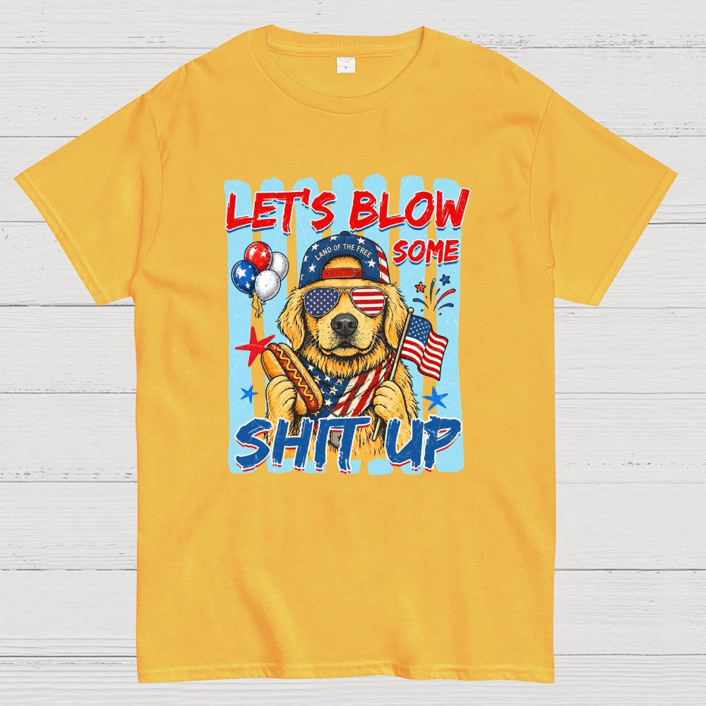 Funny 4th of July Hotdog Dog Stripes Dachshund  T-Shirt