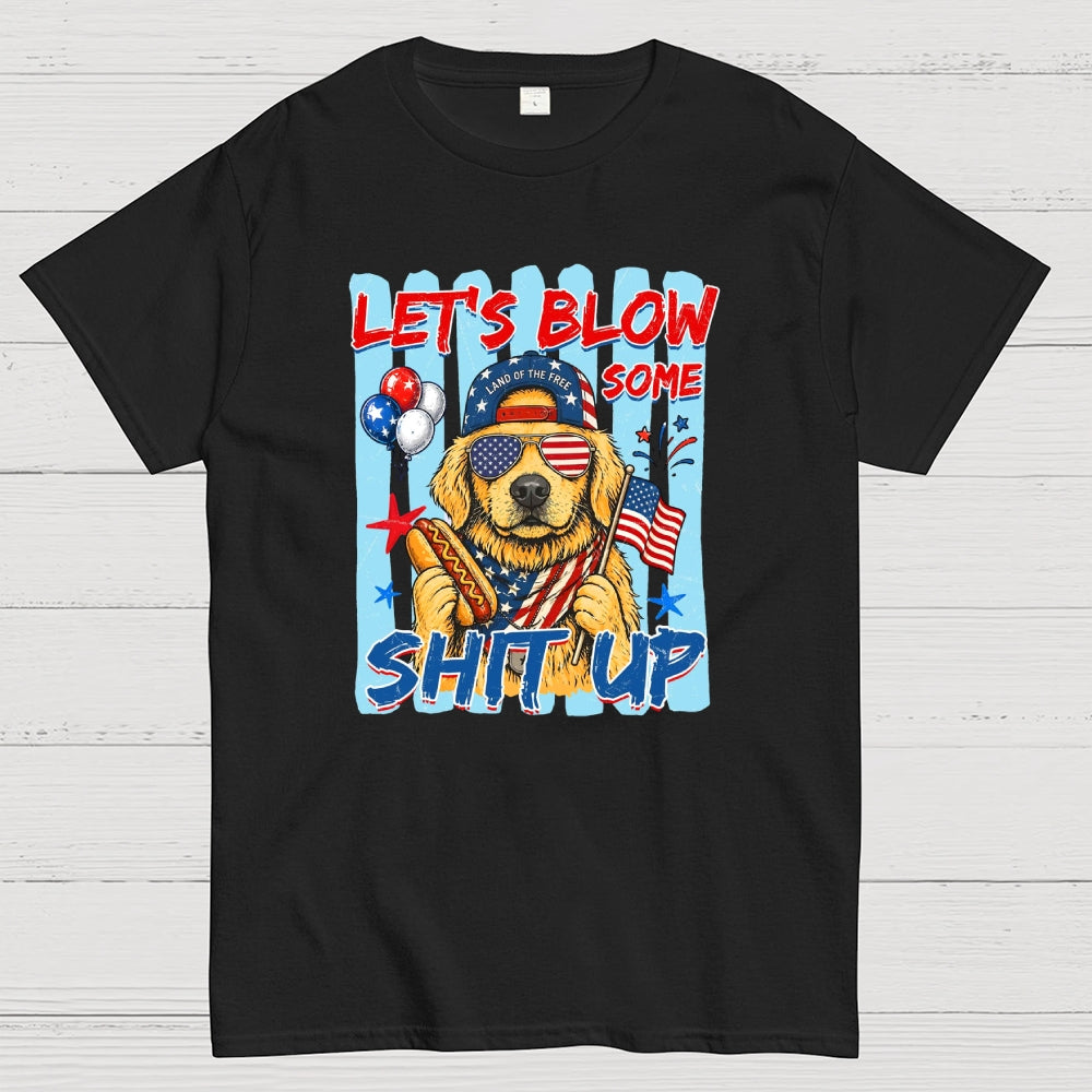 Funny 4th of July Hotdog Dog Stripes Dachshund  T-Shirt