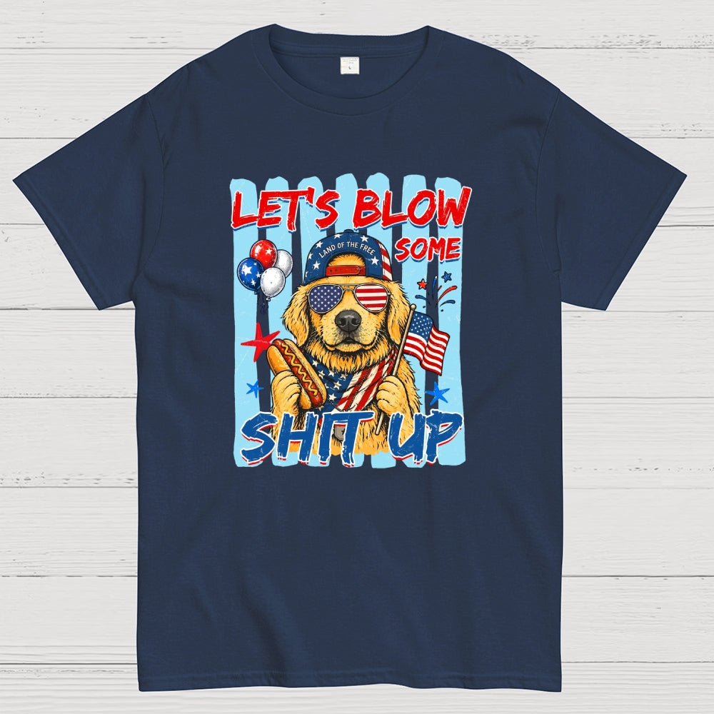 Funny 4th of July Hotdog Dog Stripes Dachshund  T-Shirt