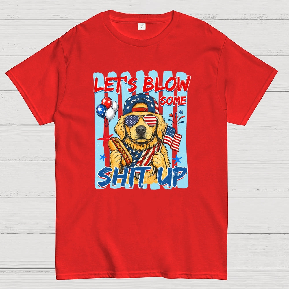 Funny 4th of July Hotdog Dog Stripes Dachshund  T-Shirt