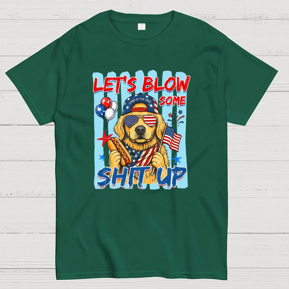 Funny 4th of July Hotdog Dog Stripes Dachshund  T-Shirt