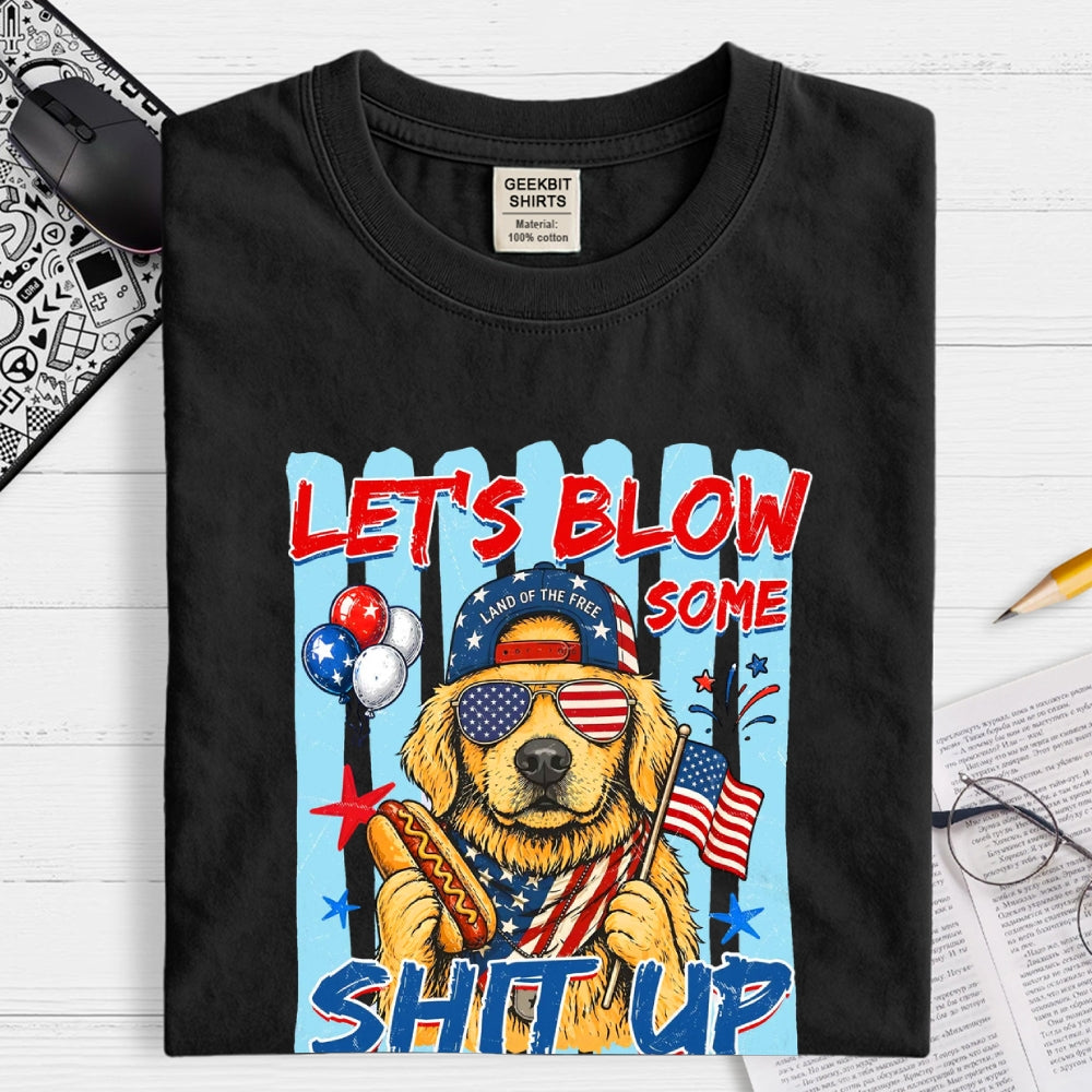 Funny 4th of July Hotdog Dog Stripes Dachshund  T-Shirt