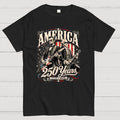 250 Years America Anniversary George Washington & Lincoln Playing Guitar Funny 4th of July  T-Shirt