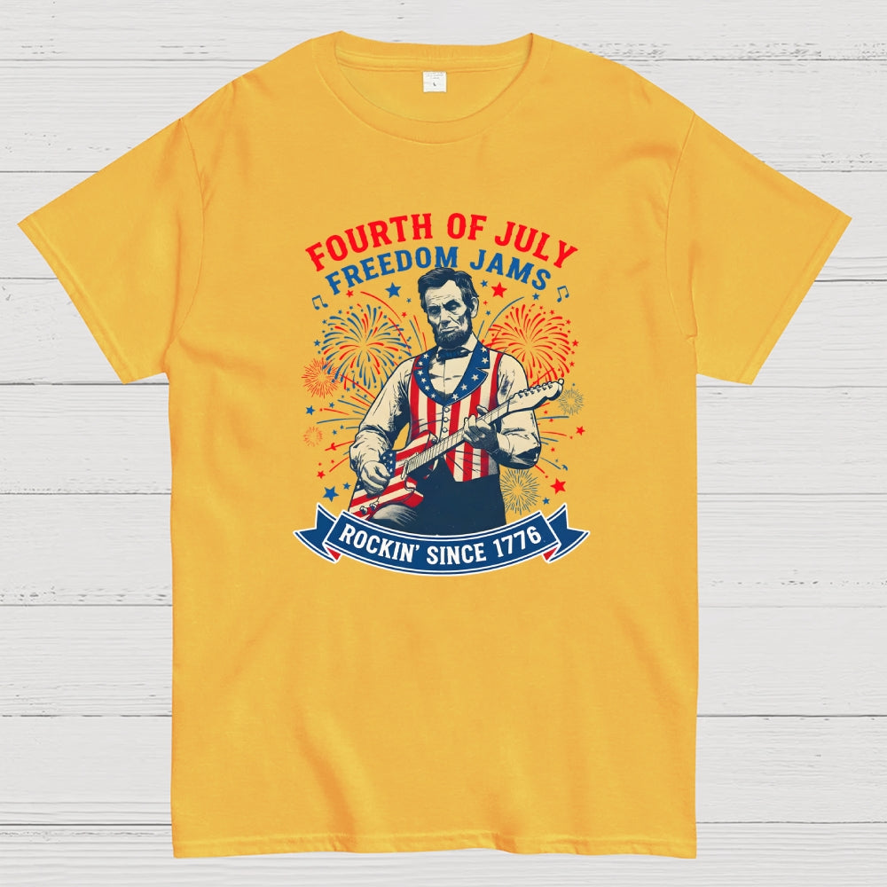 Lincoln Rocks Since 1776 – USA 250  T-Shirt