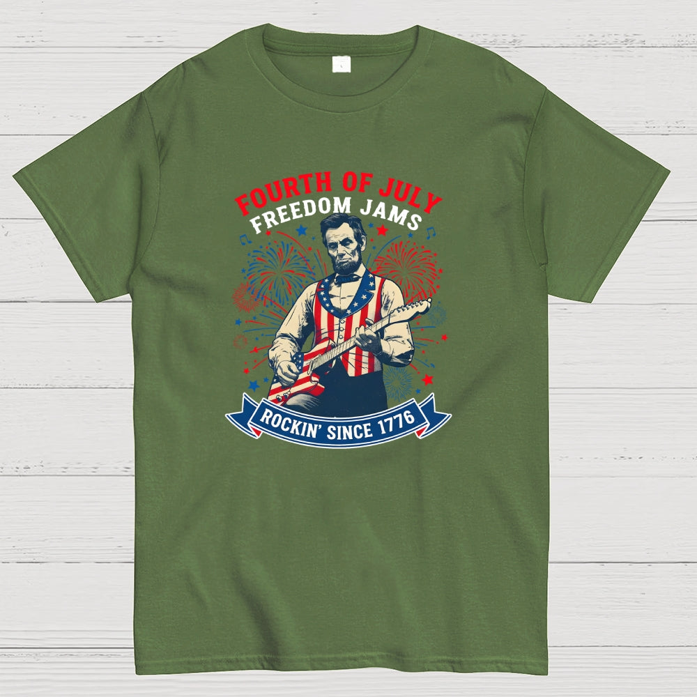 Lincoln Rocks Since 1776 – USA 250  T-Shirt