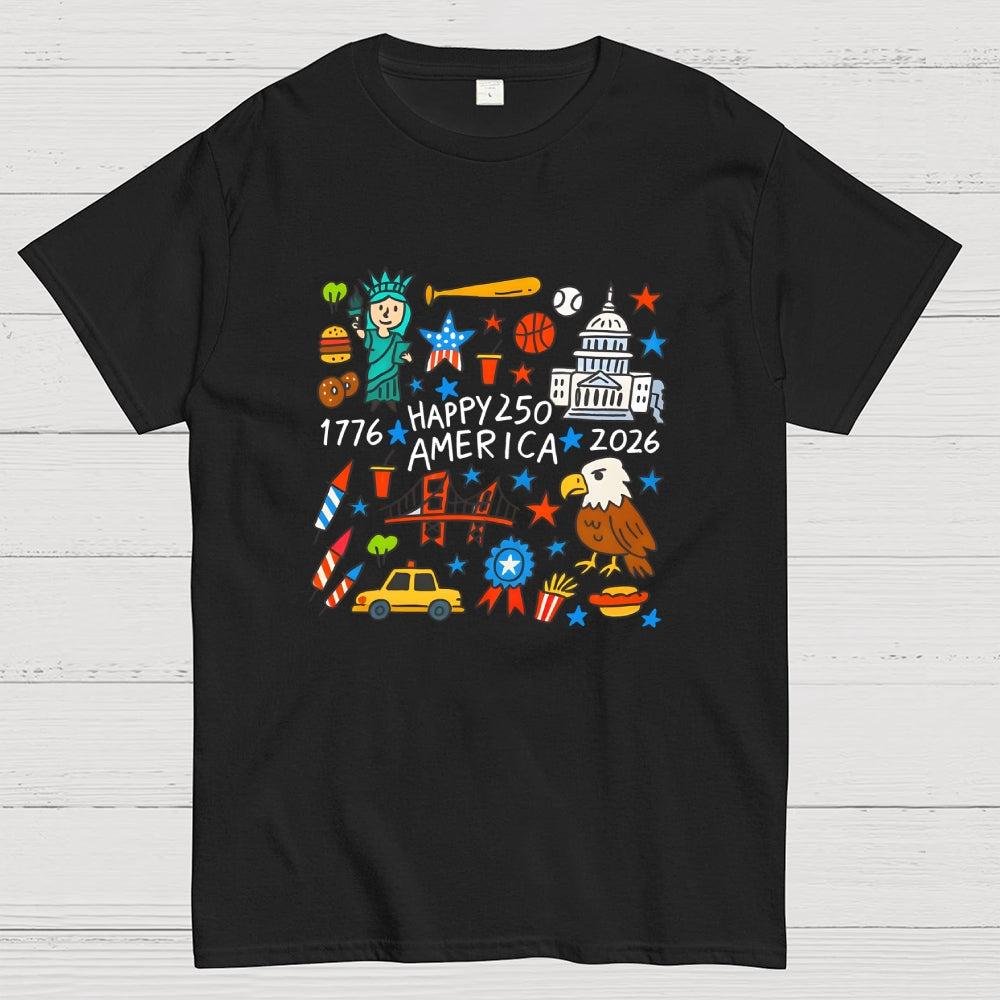 Happy USA 250th Anniversary 1776–2026 Patriotic  T-Shirt