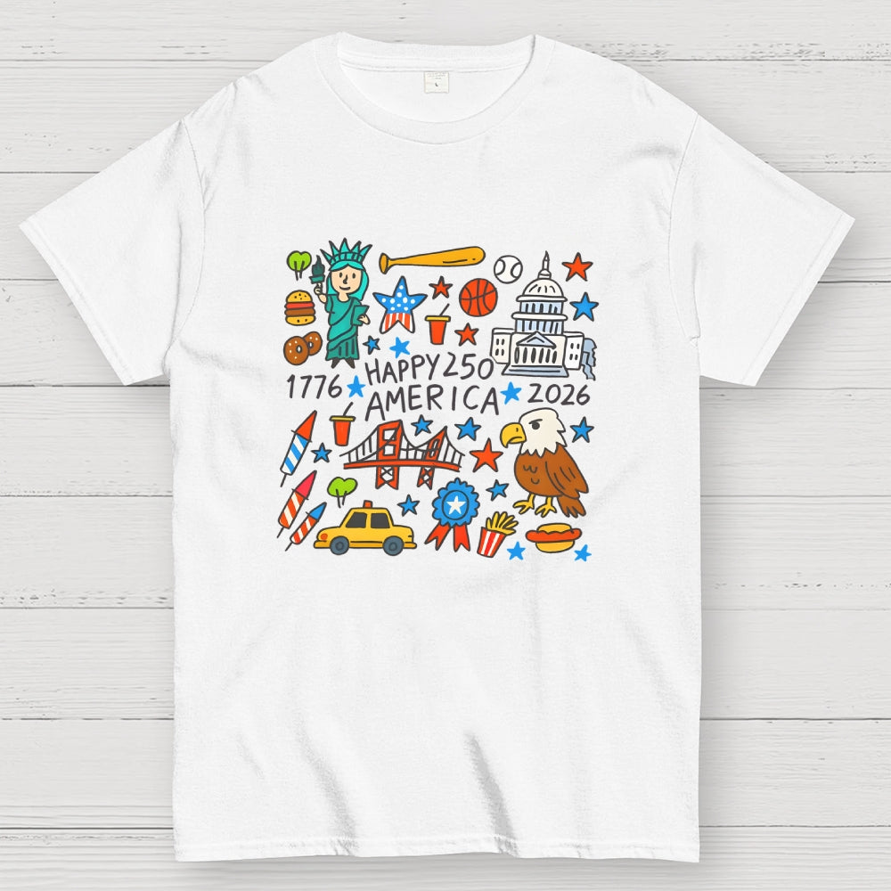 Happy USA 250th Anniversary 1776–2026 Patriotic  T-Shirt