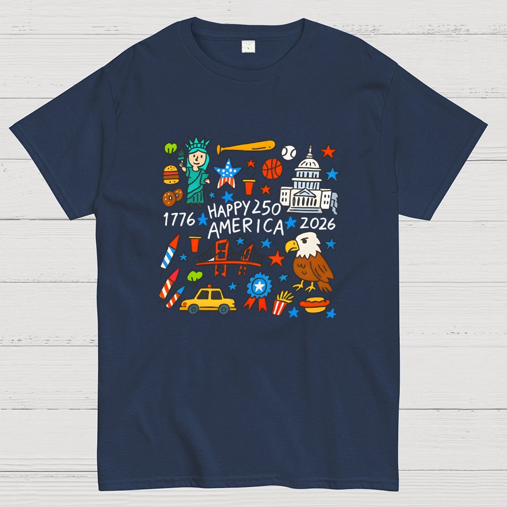 Happy USA 250th Anniversary 1776–2026 Patriotic  T-Shirt