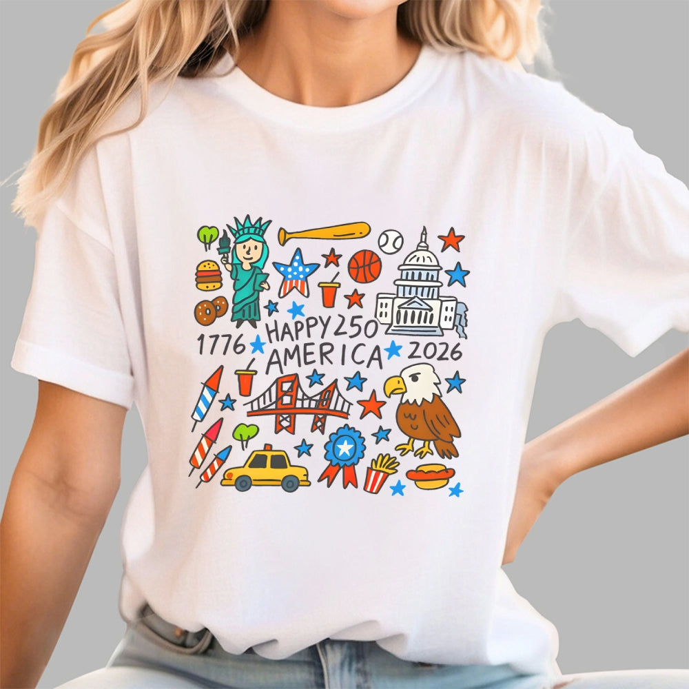 Happy USA 250th Anniversary 1776–2026 Patriotic  T-Shirt