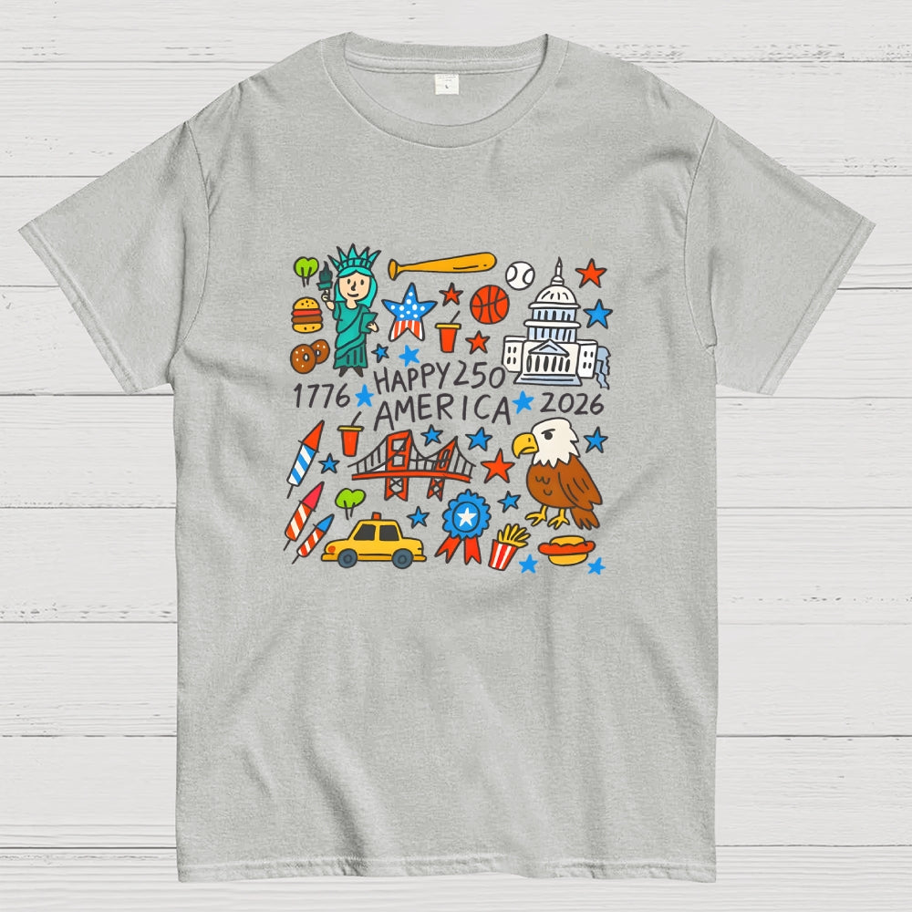 Happy USA 250th Anniversary 1776–2026 Patriotic  T-Shirt