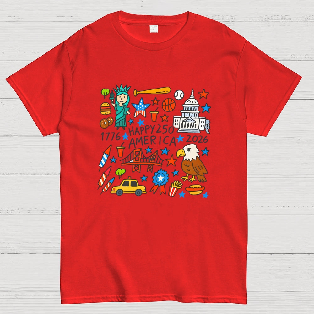 Happy USA 250th Anniversary 1776–2026 Patriotic  T-Shirt
